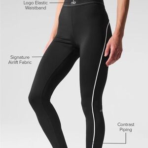 ALO airlift black Leggings with White Trim